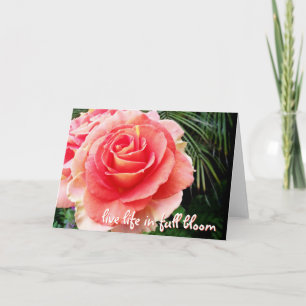 Carte Élégant rose rose rose élégant vie dans la citatio