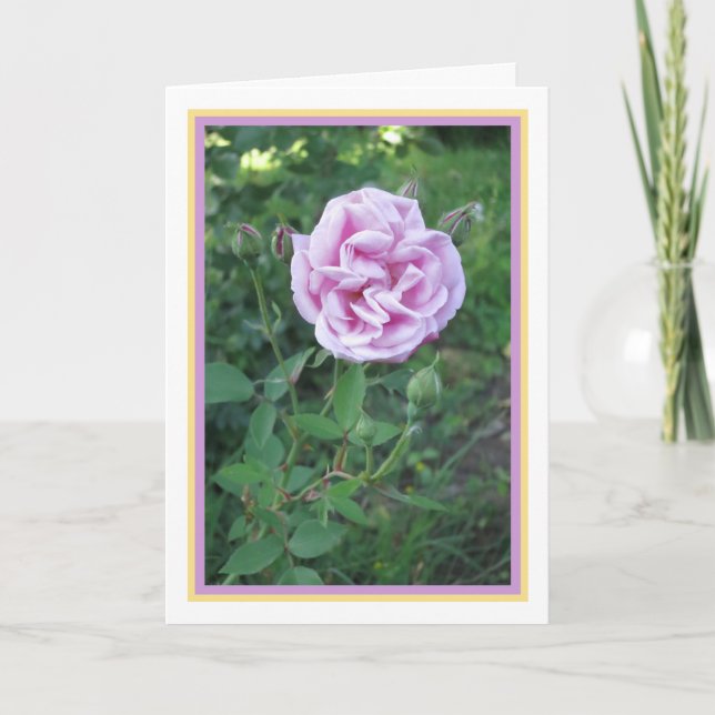 Carte Élégant Rose rose rose violet moderne photo Gold F (Devant)