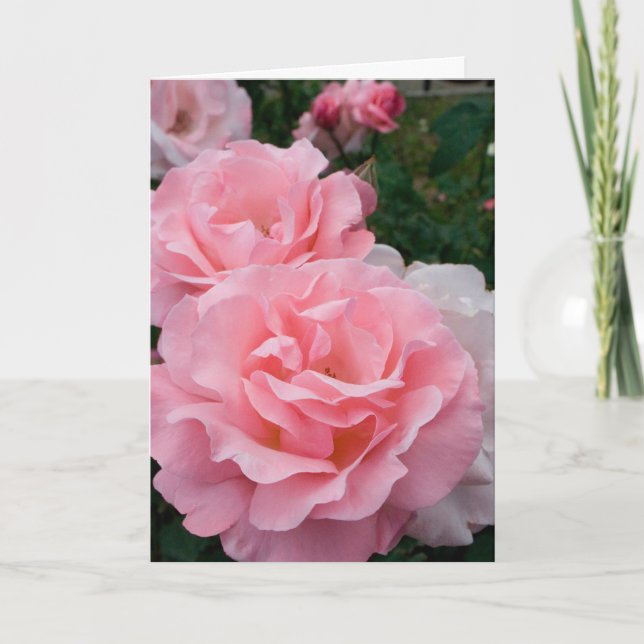 Carte Élégant Roses Roses Rose Modernes Fleurs Photo Se  (Devant)