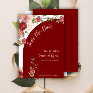 Carte Elégant rouge et bracelet arc floral Enregistrer l