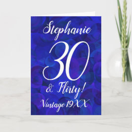 Carte Elégant Royal Blue 30 et Flirty Birthday