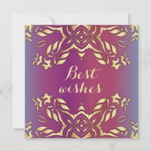 Carte Élégant Royal Gold Et Purple Meilleurs Voeux
