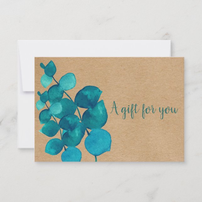 Carte Élégant Rustique Eucalyptus Feuille certificat cad (Devant)