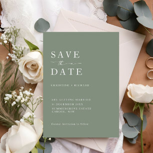 Carte Elégant Sage green Wedding Enregistrer la date