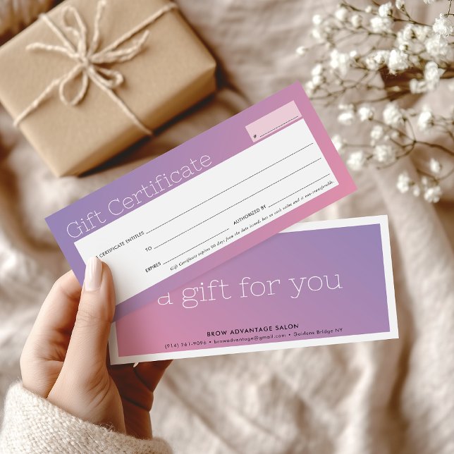 Carte ELEGANT salon de beauté affaires violet pink ombre (Créateur téléchargé)