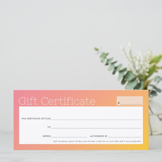 Carte ELEGANT salon de beauté d'affaires jaune pink ombr (Debout devant)