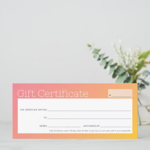 Carte ELEGANT salon de beauté d'affaires jaune pink ombr