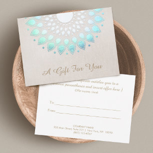 Carte Élégant salon Lotus et certificat cadeau Spa