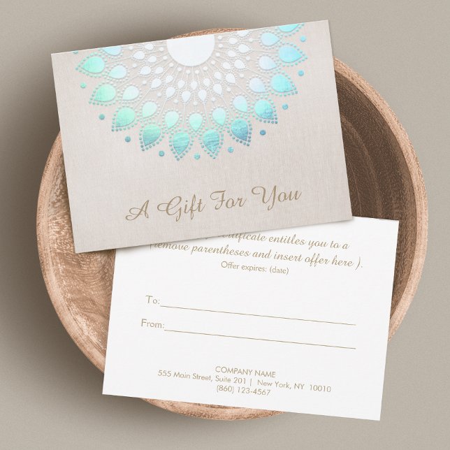 Carte Élégant salon Lotus et certificat cadeau Spa (Créateur téléchargé)