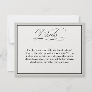 Carte Élégant Script Flouris Détails Mariage