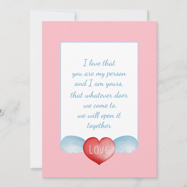 Carte Élégant Script Love Heart Holiday Card (Devant)