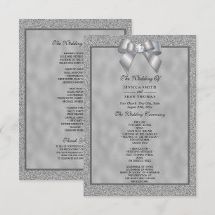 Carte Elégant Silver & Stylish Parties scintillant Weddi