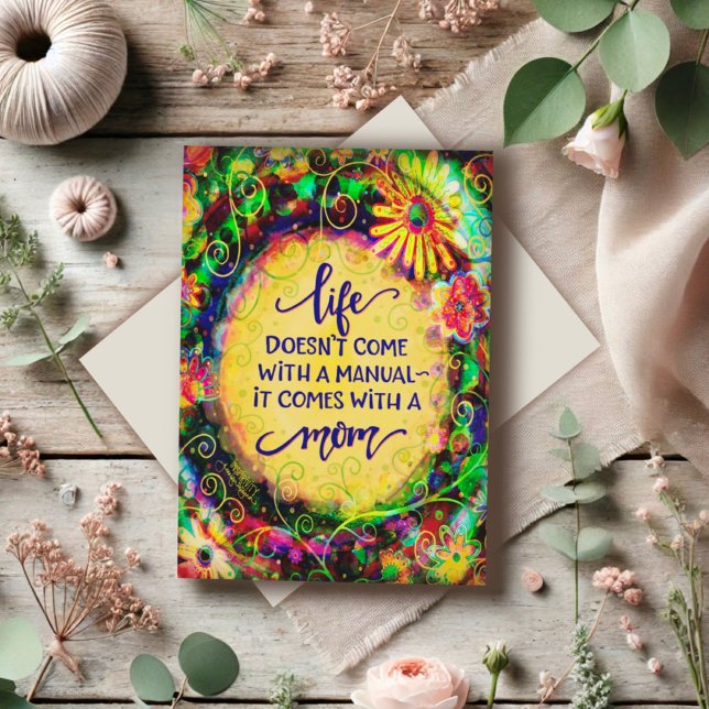 Carte Elegant Simple Mom Drôle Citation de la fête des m (Créateur téléchargé)