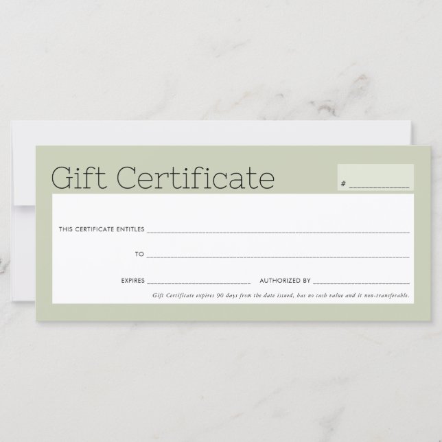 Carte ELEGANT spa d'affaires coiffeur clous brosse sauge (Devant)