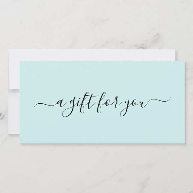 Carte Élégant Spa simple Turquoise Turquoise Certificat  (Devant)