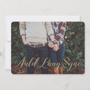 Carte Élégant Style Parties scintillant Or Auld Lang Syn