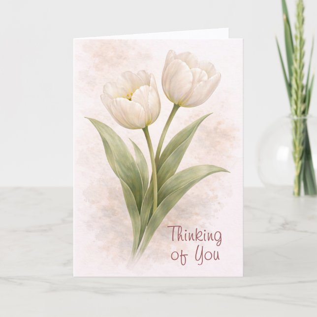 Carte Elegant Tulips Thinking Of You Card (Devant)