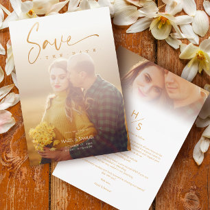 Carte Elégant Vellum Overlay Mariage 2 Photos