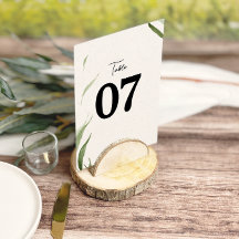 Elégant vert poussiéreux Numéro de tableau Mariage