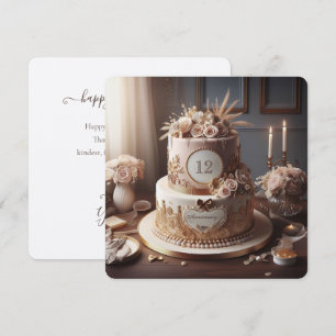 CARTE ÉLÉGANT VINTAGE REGARDER LE GÂTEAU ANNIVERSAIRE SA