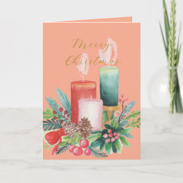 Carte Elegant Watercolor Candlelight Christmas Card
