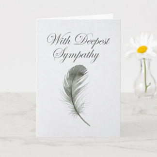 Carte Elegant Watercolor Feather Sympathy Card