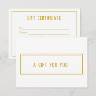 Carte Élégant White Gold Salon certificat cadeau de beau
