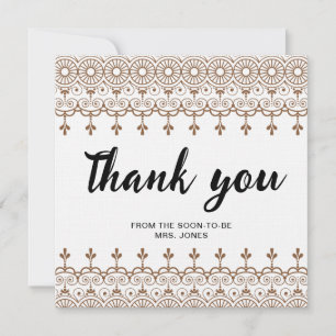 Carte Elégante aquarelle fleurie douche nuptiale merci