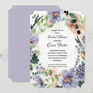Carte Elégante aquarelle Floral Douche nuptiale Invitati