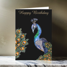 Elégante aquarelle Peacock Anniversaire