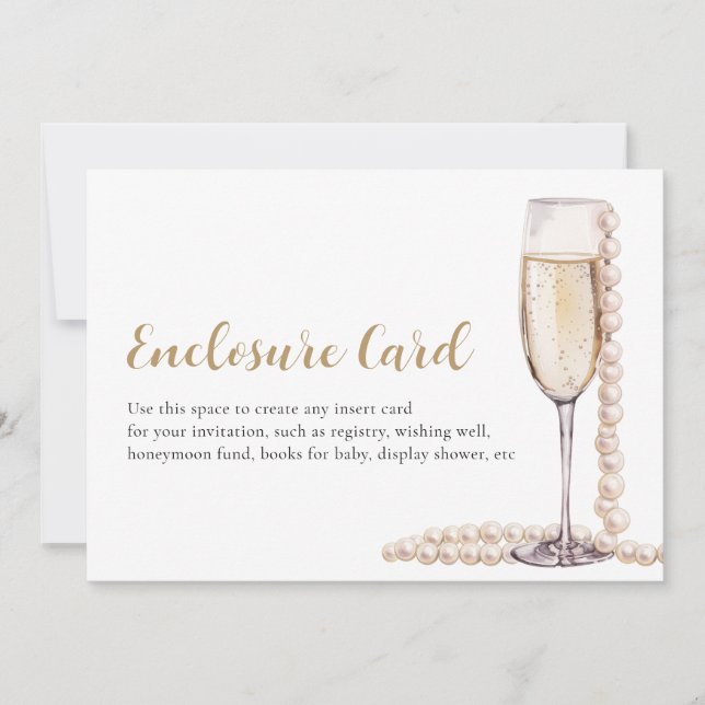 Carte élégante avec perles dorées et prosecco incl (Devant)