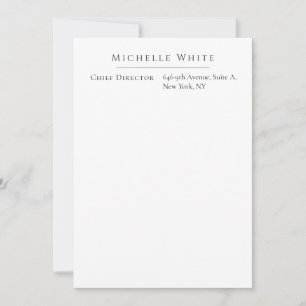 Carte élégante blanche professionnelle moderne