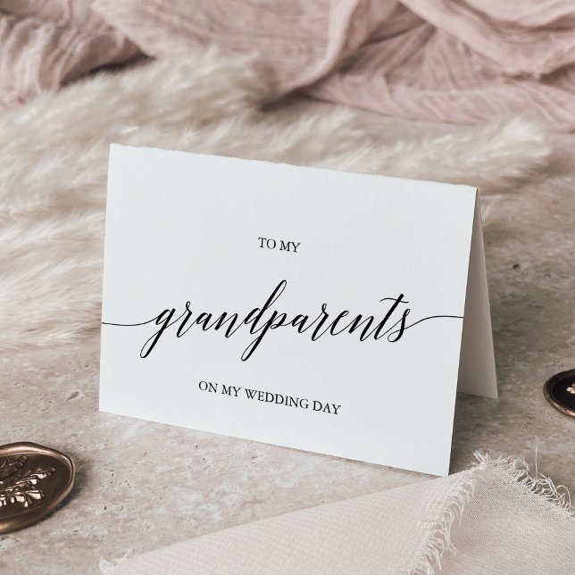 Carte Élégante Calligraphie Noire À Mes Grands-Parents (Créateur téléchargé)
