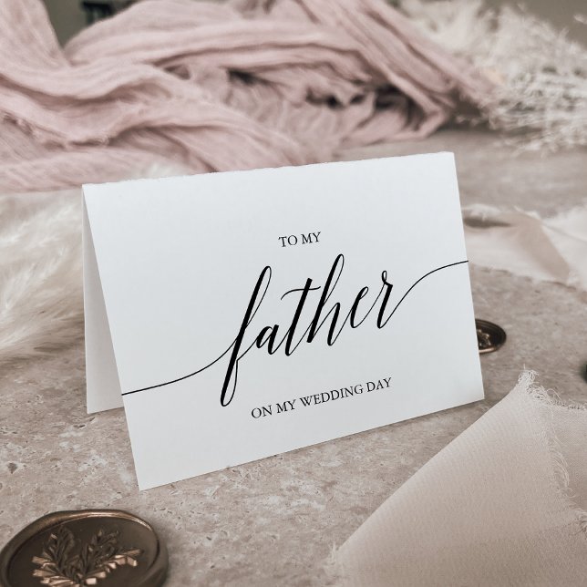 Carte Élégante Calligraphie Noire À Mon Père Mariage (Créateur téléchargé)