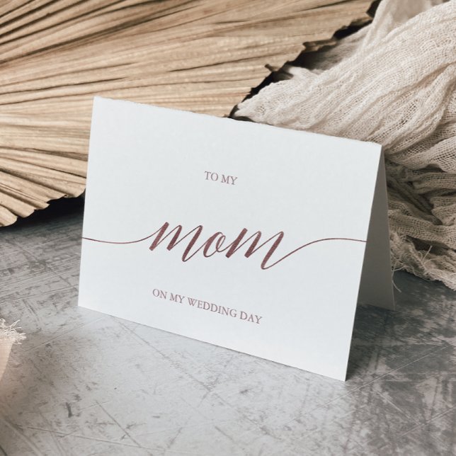 Carte Élégante Calligraphie Or Rose À Ma Mère Mariage (Créateur téléchargé)