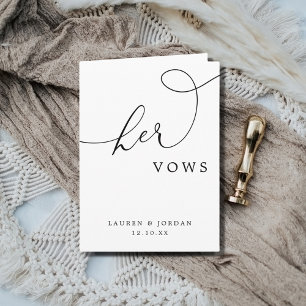 Carte Élégante calligraphie Script Mariage Ses Vows