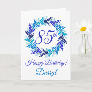 Carte Elégante couronne bleue 85e anniversaire