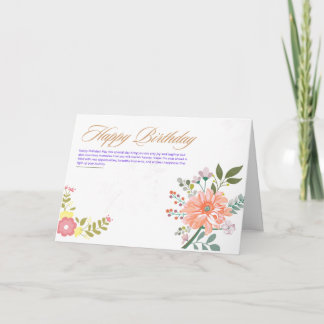 Carte élégante d'anniversaire avec fleurs aquarell