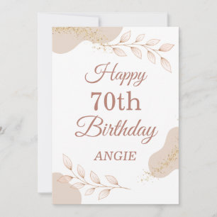 Carte élégante de 70e anniversaire rose poussiéreu