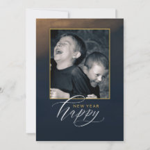 Carte élégante de Bonne Année 5 x 7 - 1 Photo