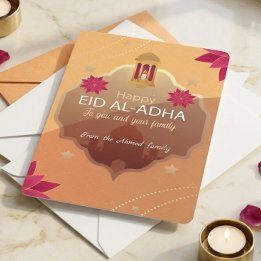 Carte élégante de Eid al-Adha Mubarak