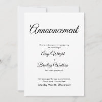 Carte élégante de Faire-part Mariage reportée