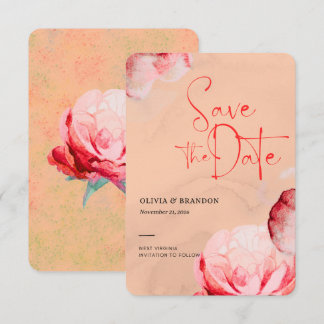 Carte Élégante de Fleurs à l'Aquarelle pour Annonc