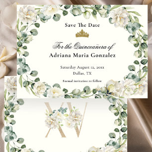 Carte Élégante de Fleurs pour Sauvegarder la Date
