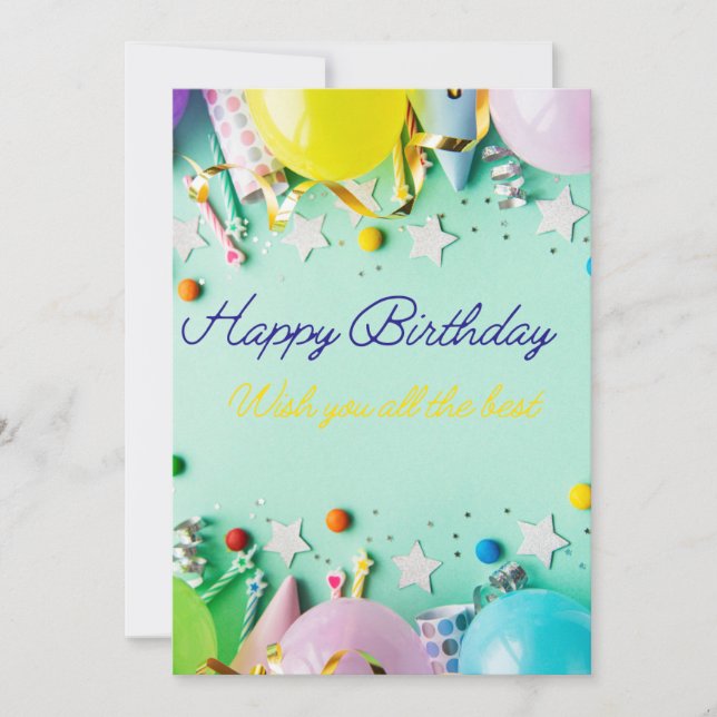 Carte élégante de Joyeux Anniversaire – Ballons Co (Devant)