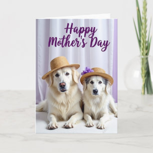 Carte élégante de la fête des mères pour chien