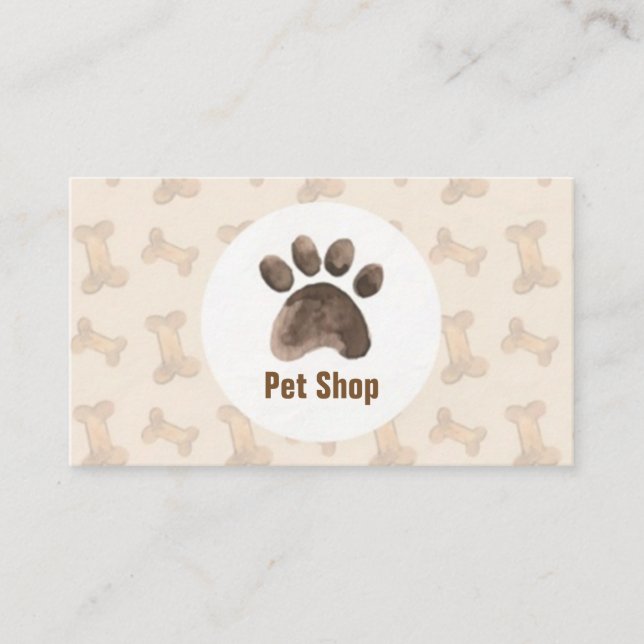 Carte élégante de magasin d'animal familier (Devant)
