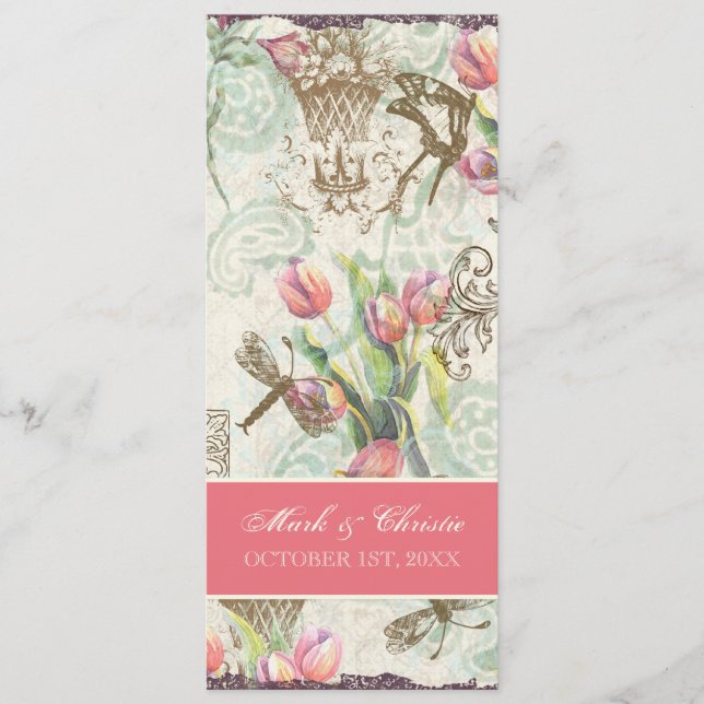 Carte élégante de menu de tulipes de n de (Devant)