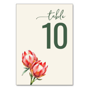 Carte élégante de numéro de table à motif floral v