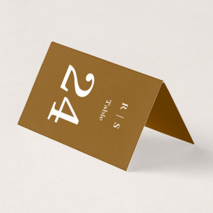 Carte élégante de numéro de table de mariage avec